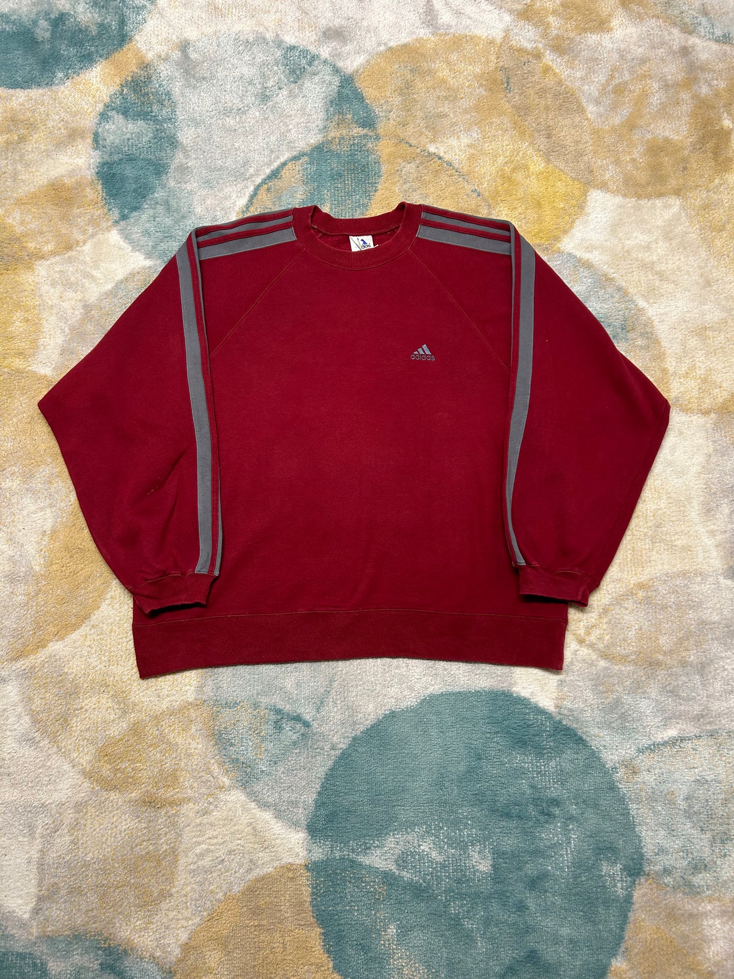 Adidas 90's retro Burgundy and grey Crewneck