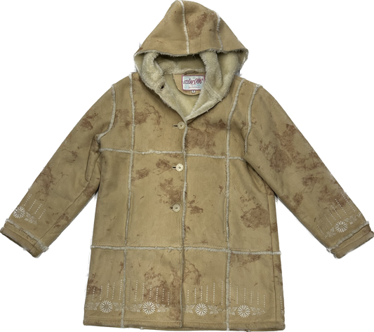 Beige Retro Jacket with Fluffy Interior