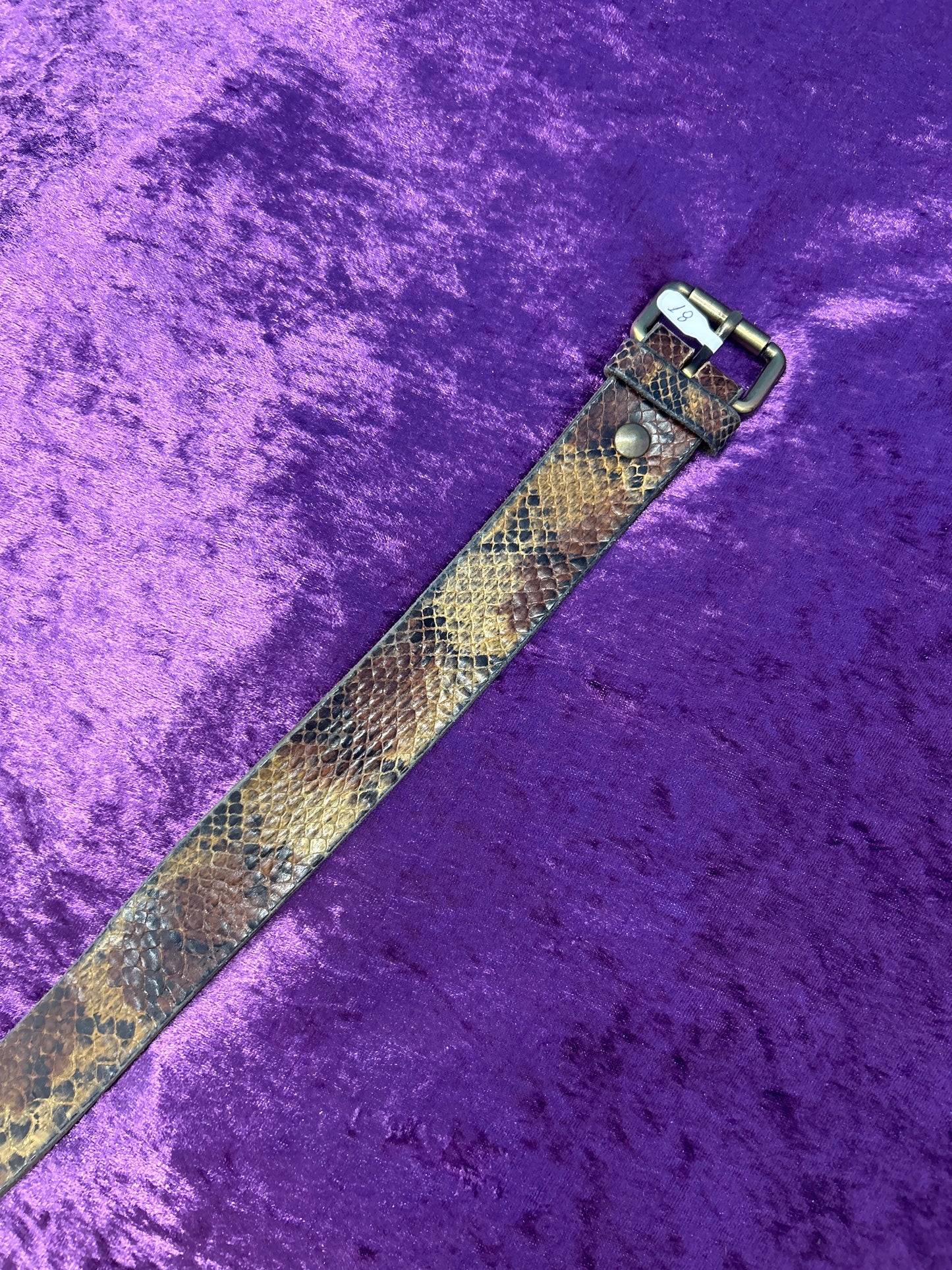Snake Skin-Like Leather Belt