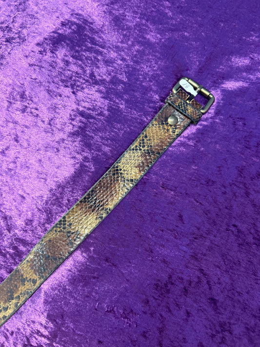 Snake Skin-Like Leather Belt