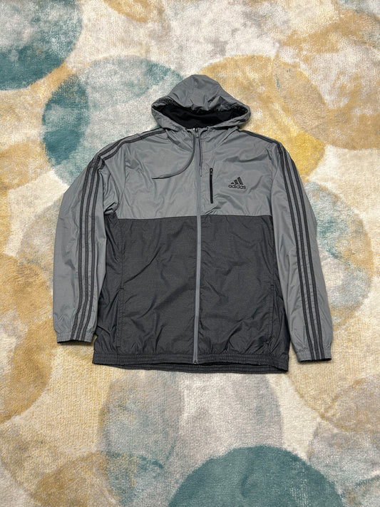 Adidas grey and dark grey windbreaker