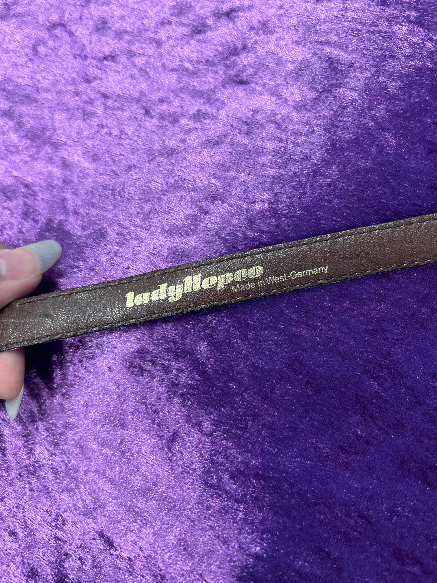 Dark Brown 90's Skin Snake-Type Leather Belt