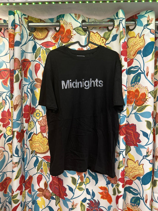 Taylor Swift 'Midnights' Album Logo Glitter Handmate Tshirt