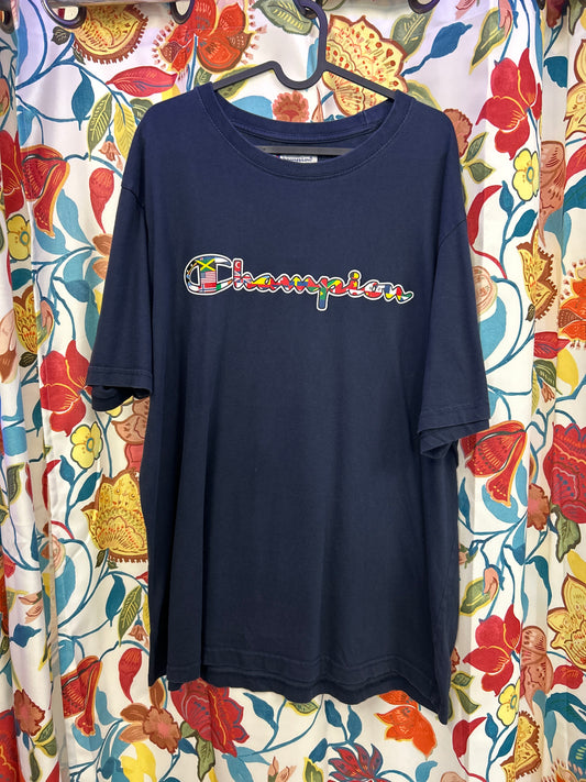 Champion dark blue flags cotton t-shirt