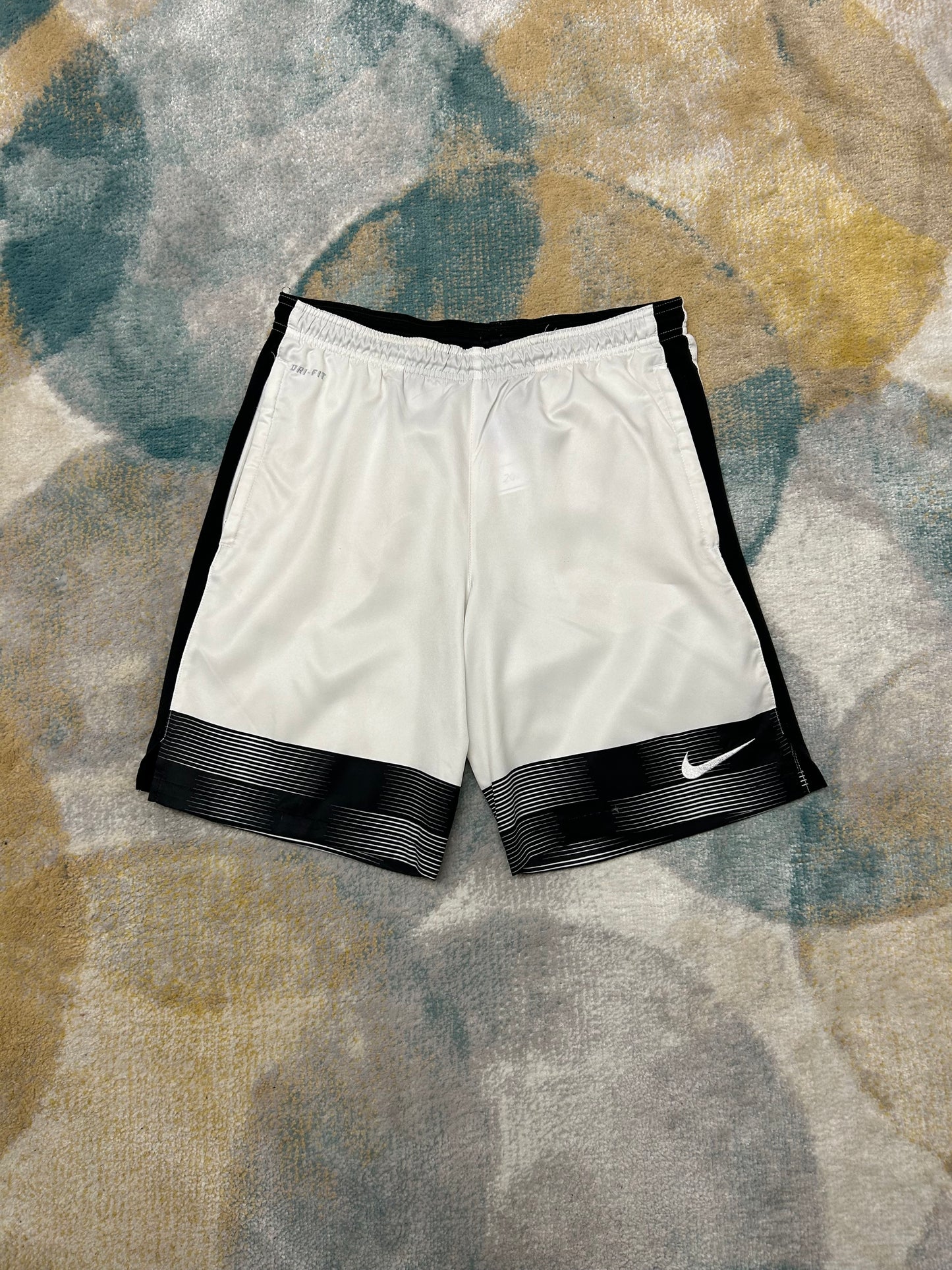 Nike white and black DriFit shorts