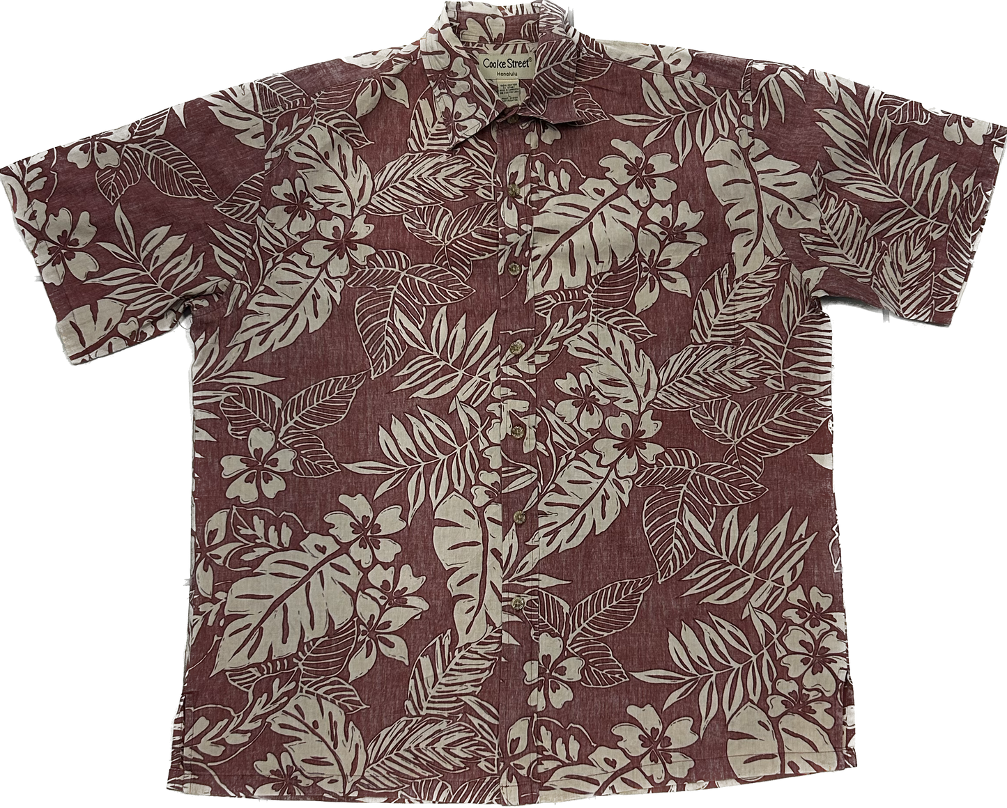 Pastel Red and Beige Floral Summer Shirt