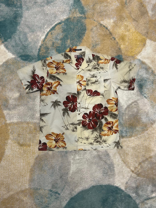 Chaps Ralph Lauren White Floral Cotton Summer Shirt