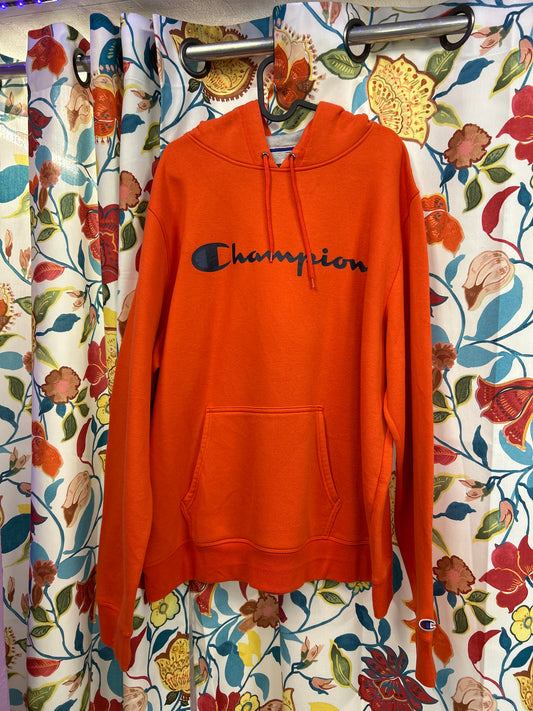 Champion orange cotton hoodie