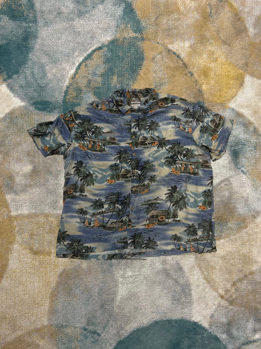 Retro Island Graphic Cotton Summer Shirt
