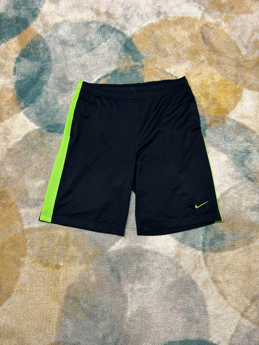 Nike athletic dept. 00's dark blue and green basketball shorts