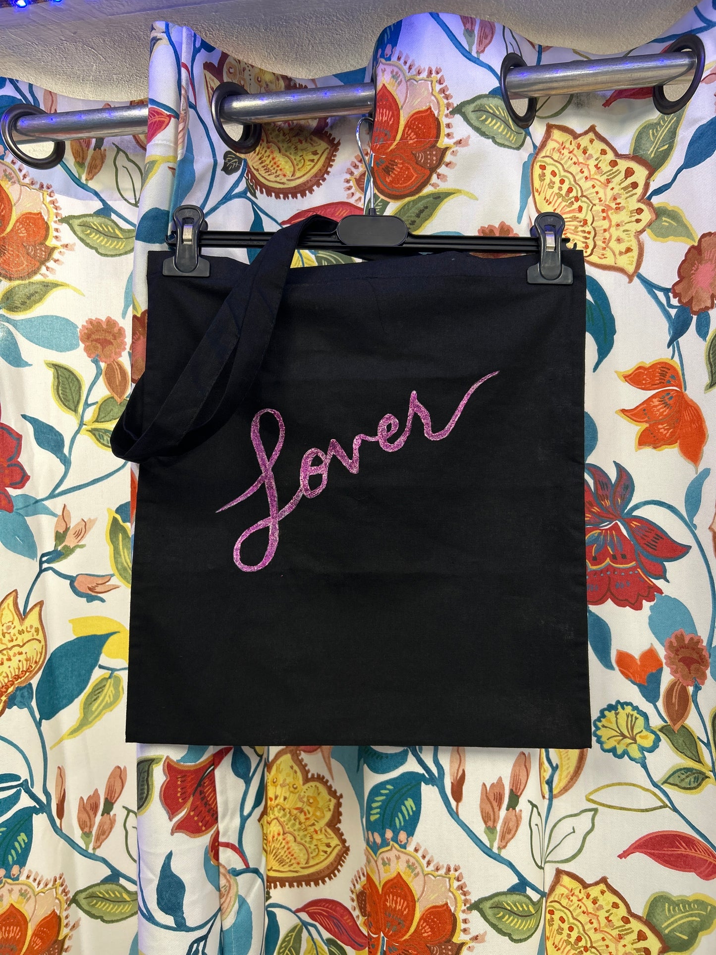 Taylor Swift 'Lover' Handpainted Black Tote Bag