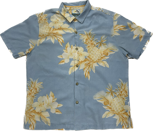 Light Blue and Yellow Silk Summer Shirt