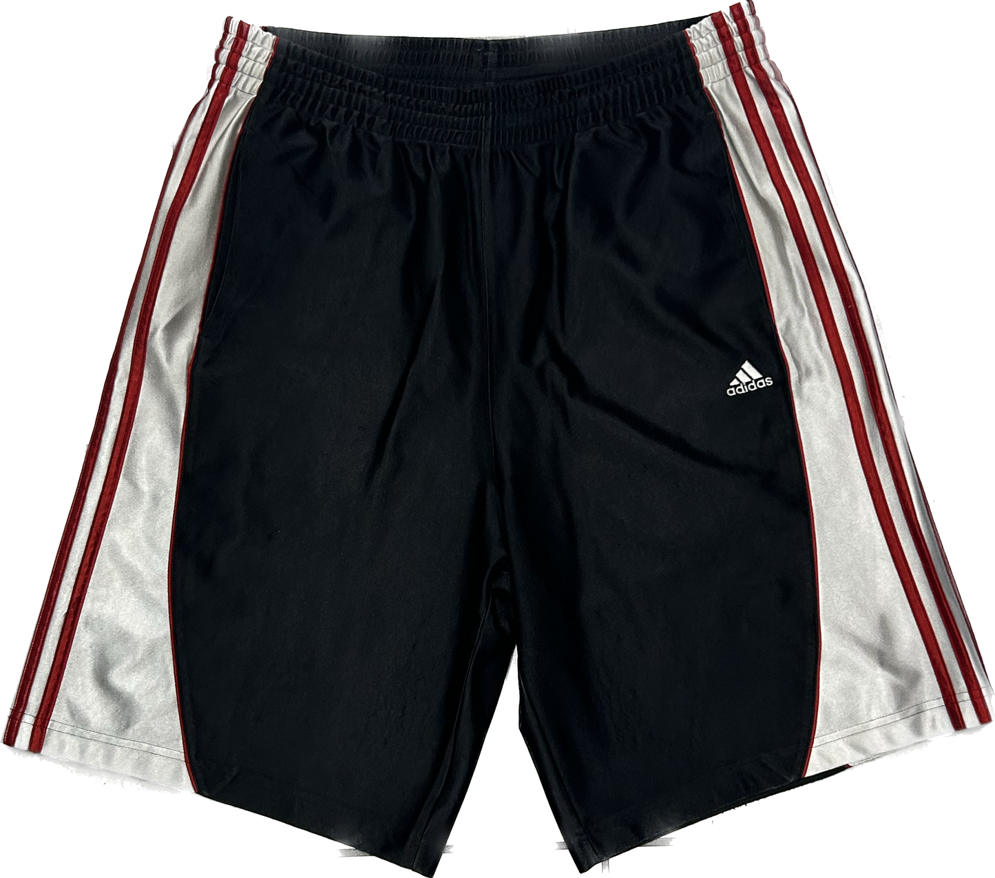 Adidas Black White and Red Stripes Basketball Shorts