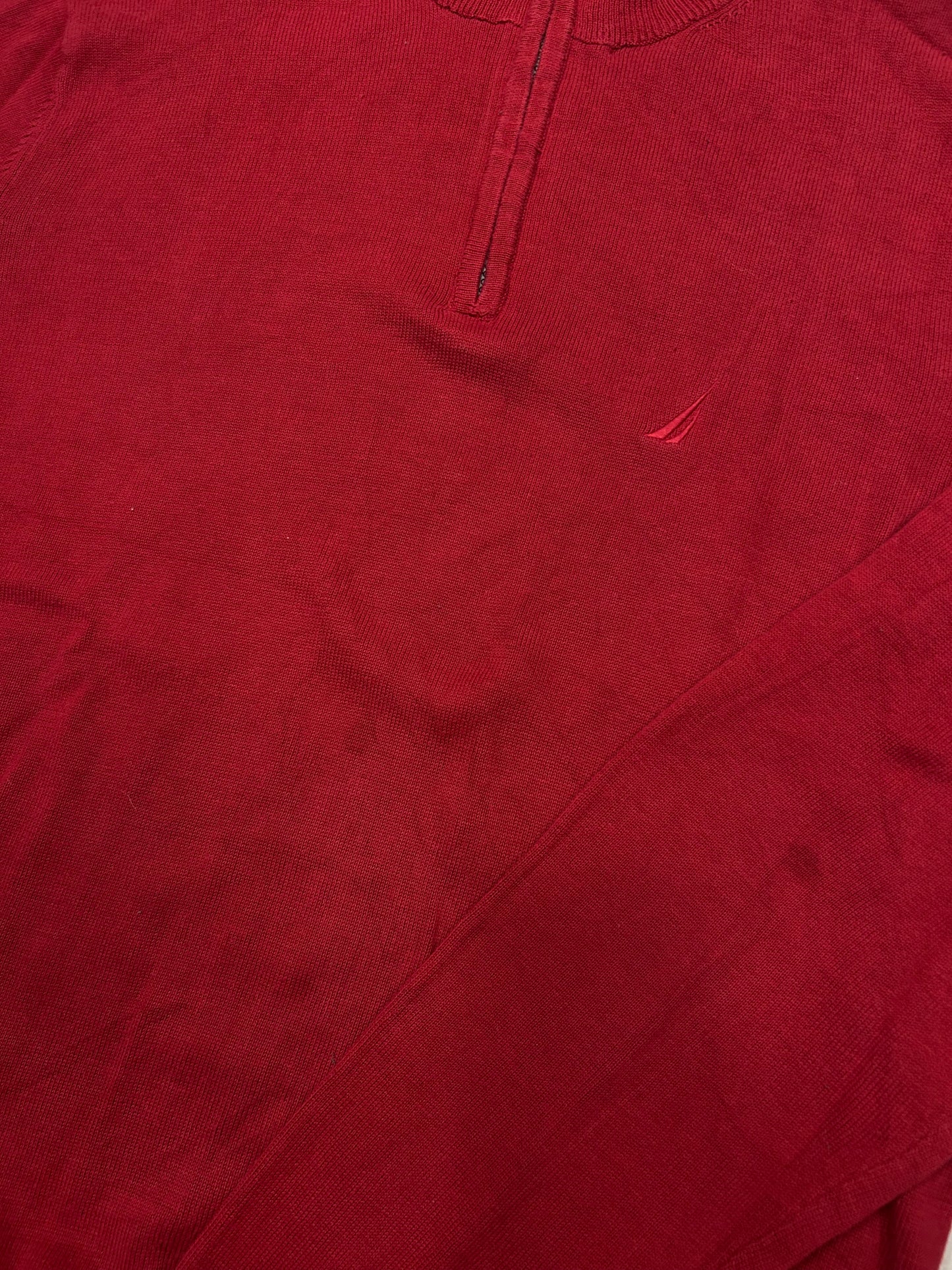 Nautica Red Knit Half-Zip