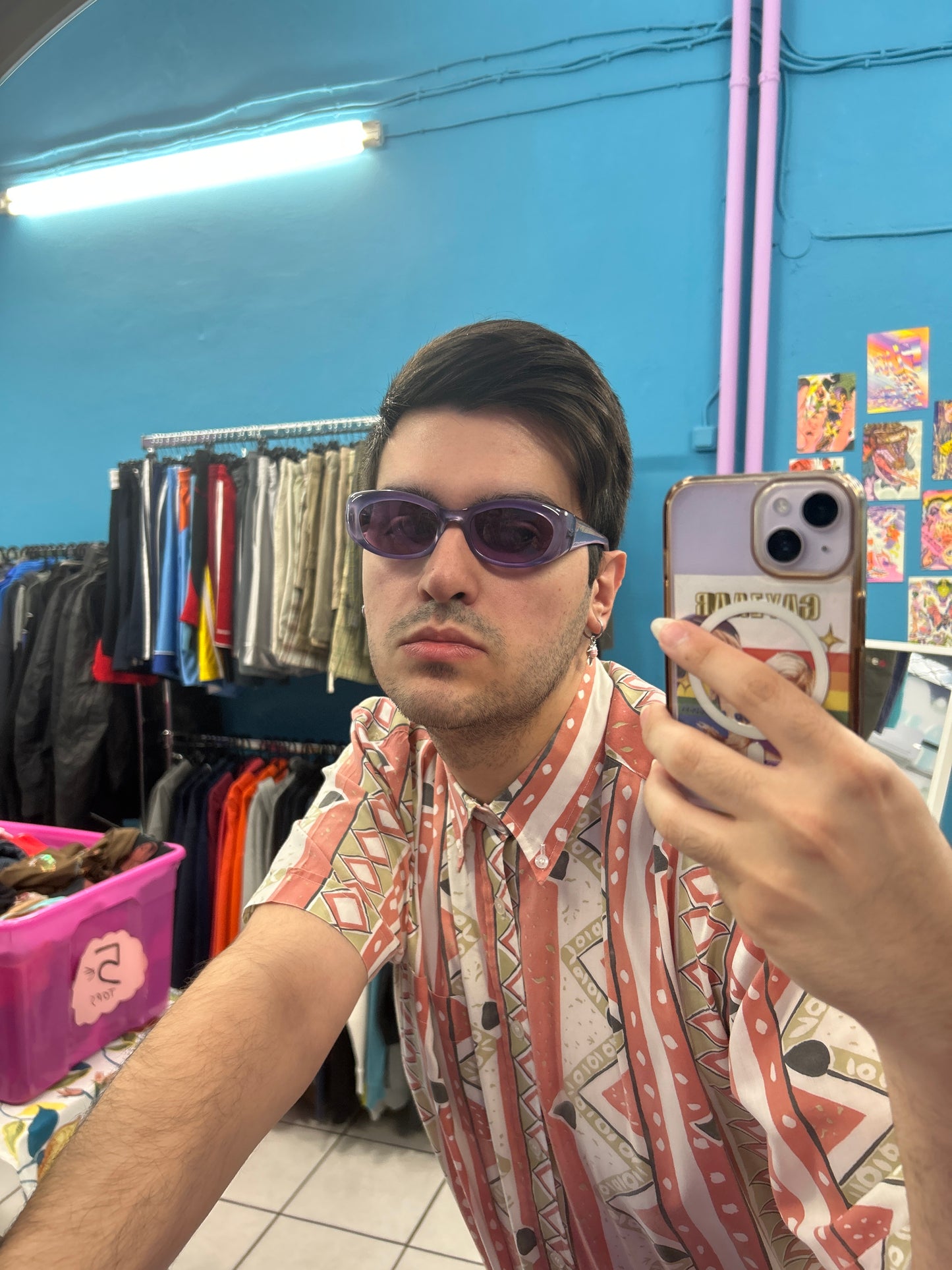 Purple y2k glasses with colored lens