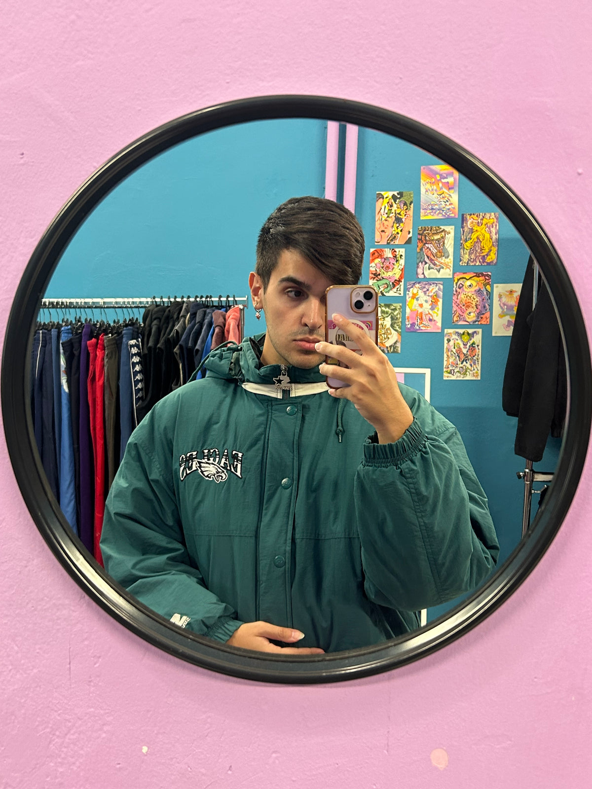 Eagles 90's Forest Green Heavy Puffer Jacket