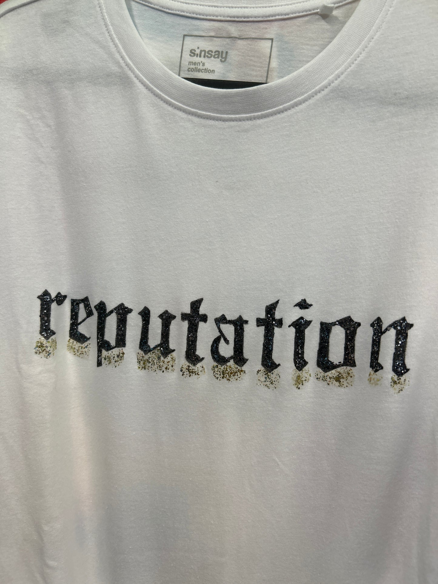 Taylor Swift 'reputation' Glitter with Gold Handmade T-shirt