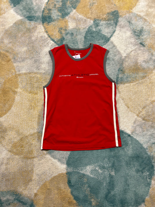Champion red elastic sleevess t-shirt