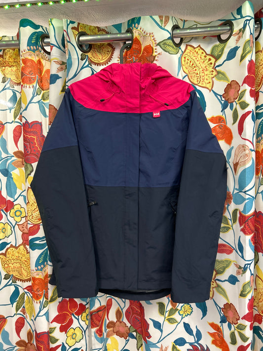 Helly Hansen black blue and pink windbreaker (waterproof)