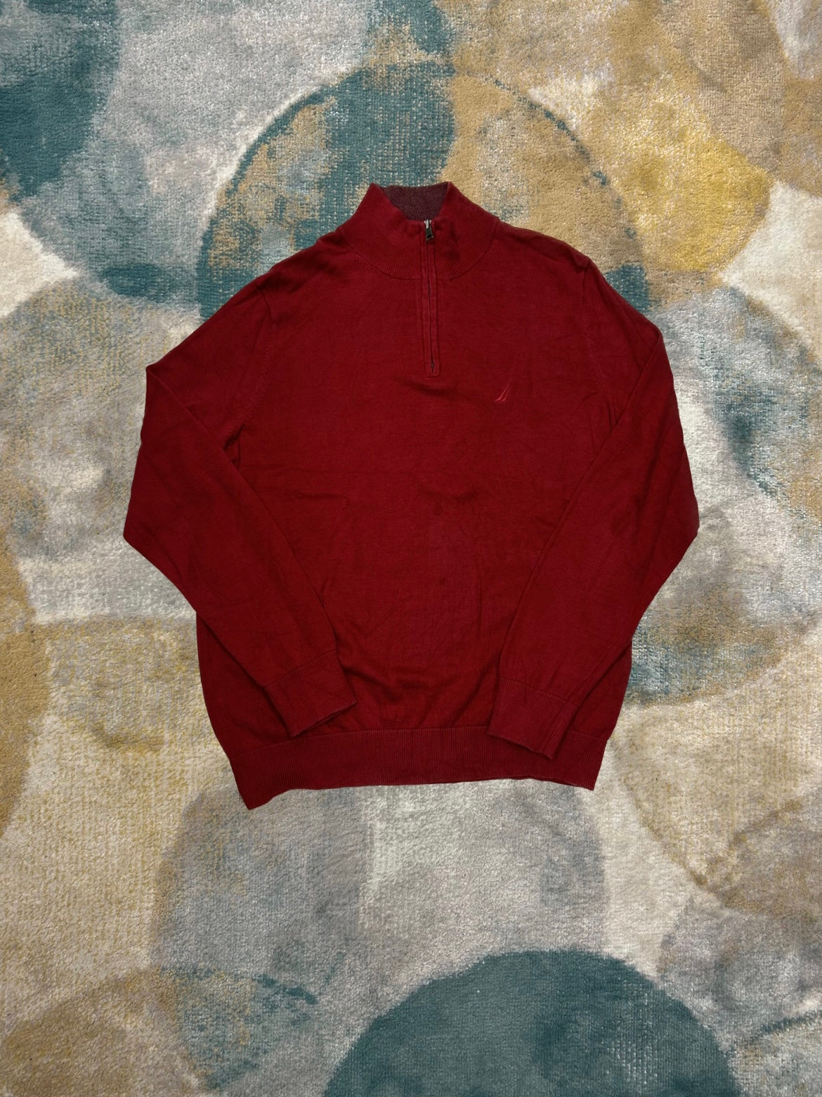 Nautica Red Knit Half-Zip