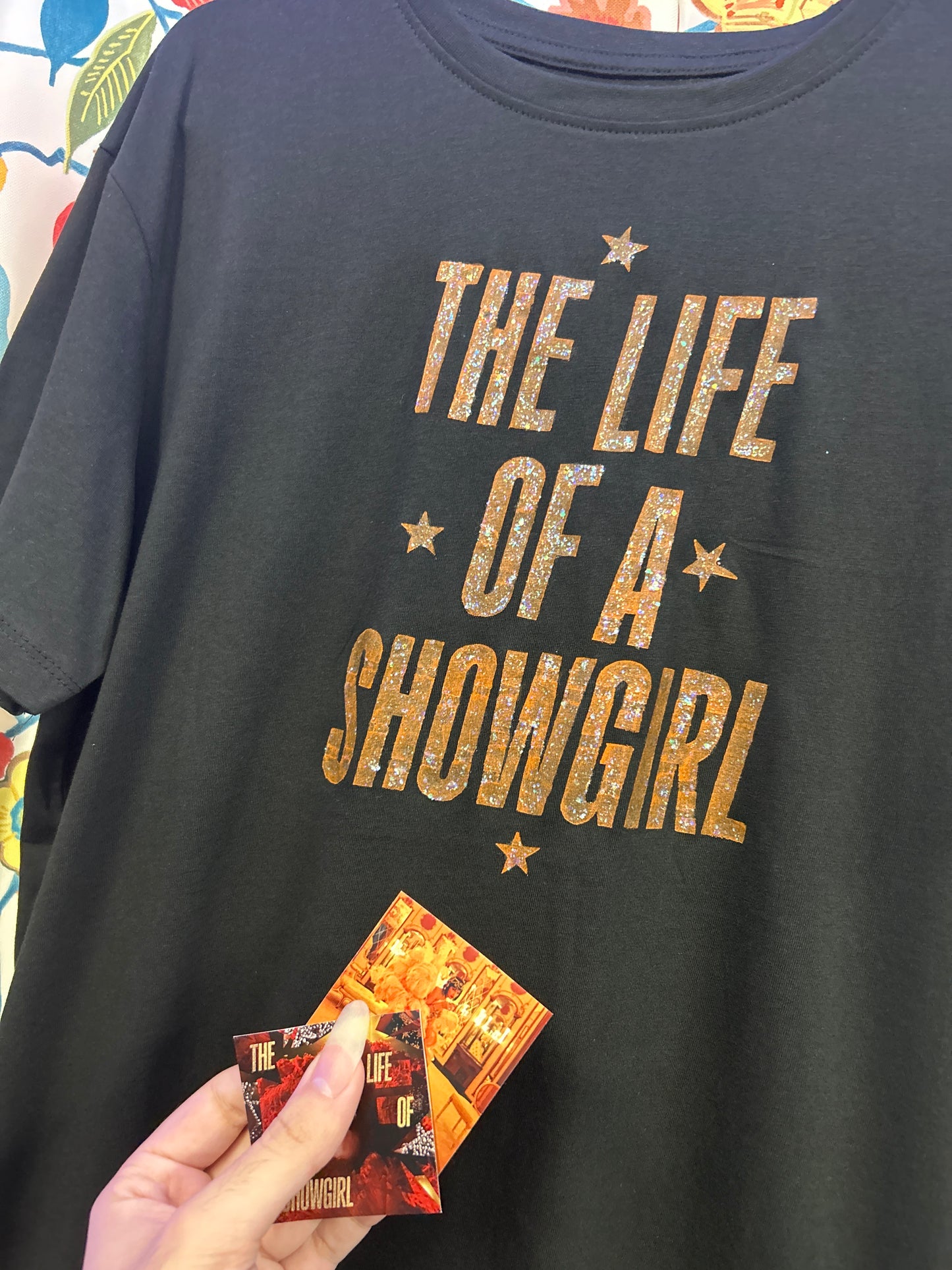 Taylor Swift 'The Life of a Showgirl' Black Handpainted T-shirt