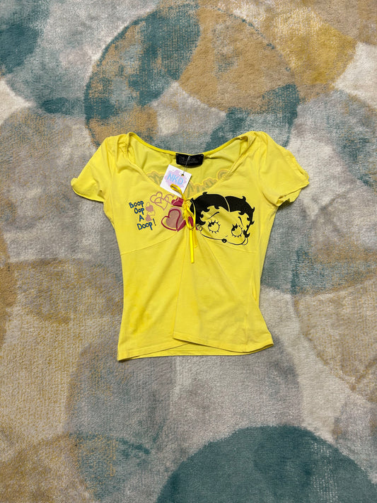 Y2k Betty boop yellow shirt