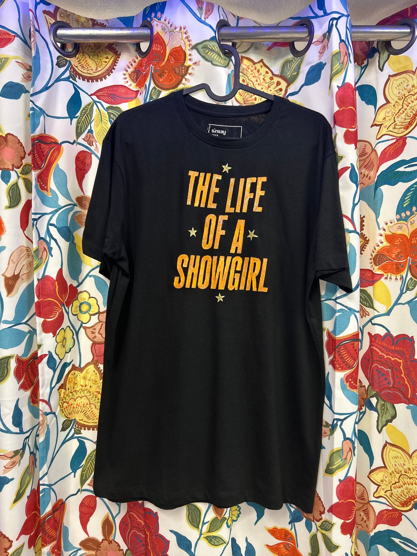 Taylor Swift 'The Life of a Showgirl' Black Handpainted T-shirt