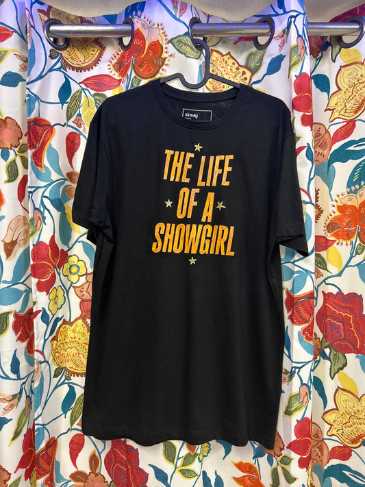 Taylor Swift 'The Life of a Showgirl' Black Handpainted T-shirt