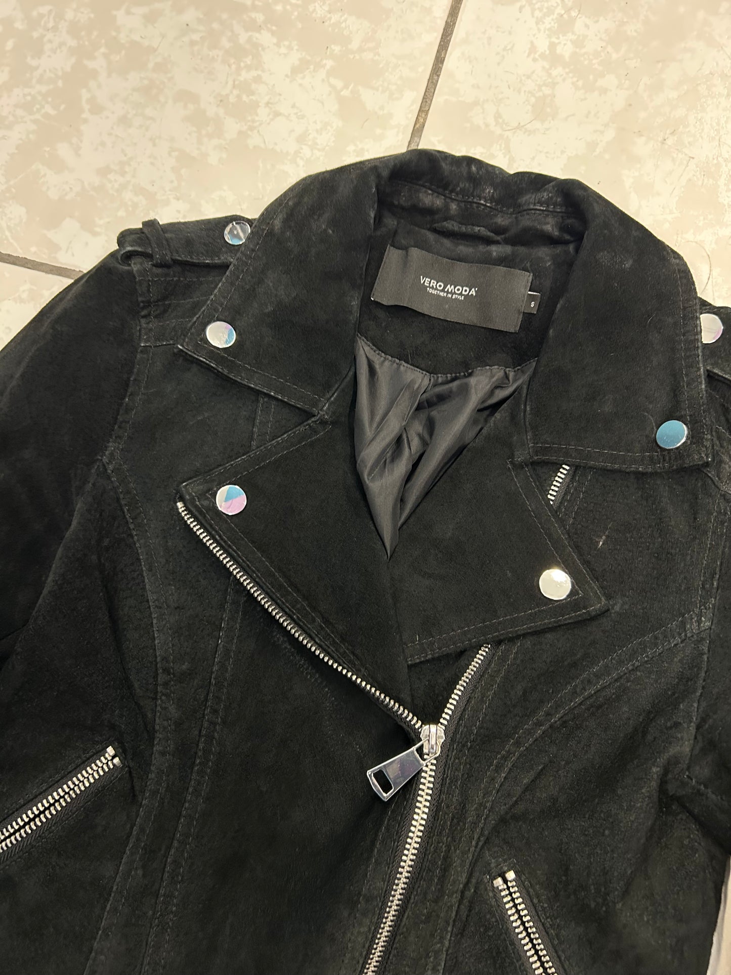 Vero Moda Biker Cropped Leather Jacket