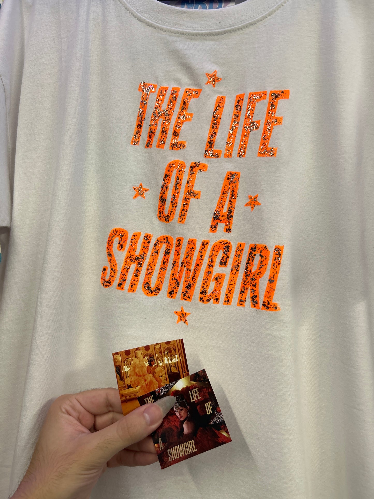 Taylor Swift 'The Life of a showgirl' White Handpainted T-shirt