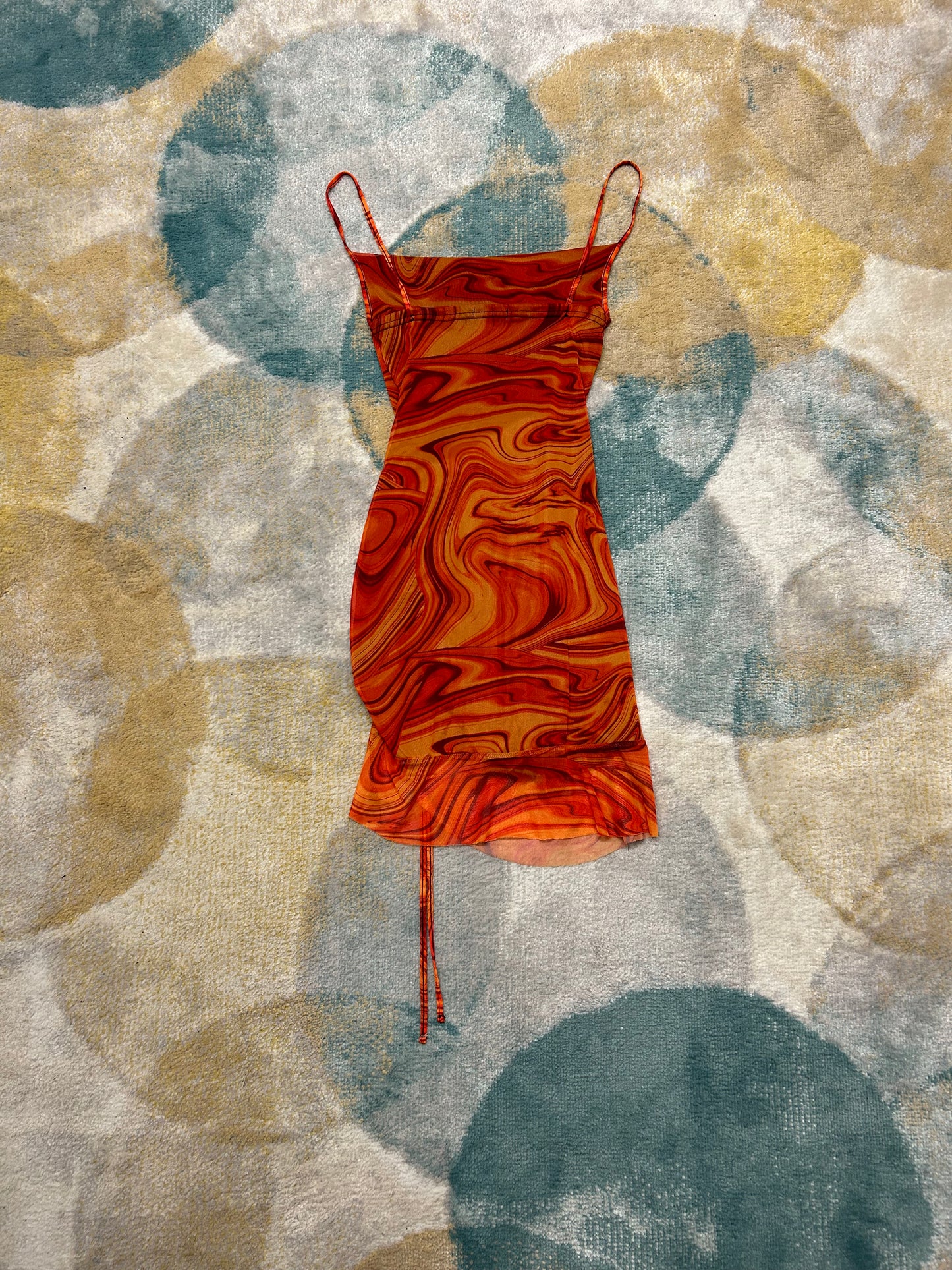 Mesh orange and red dress