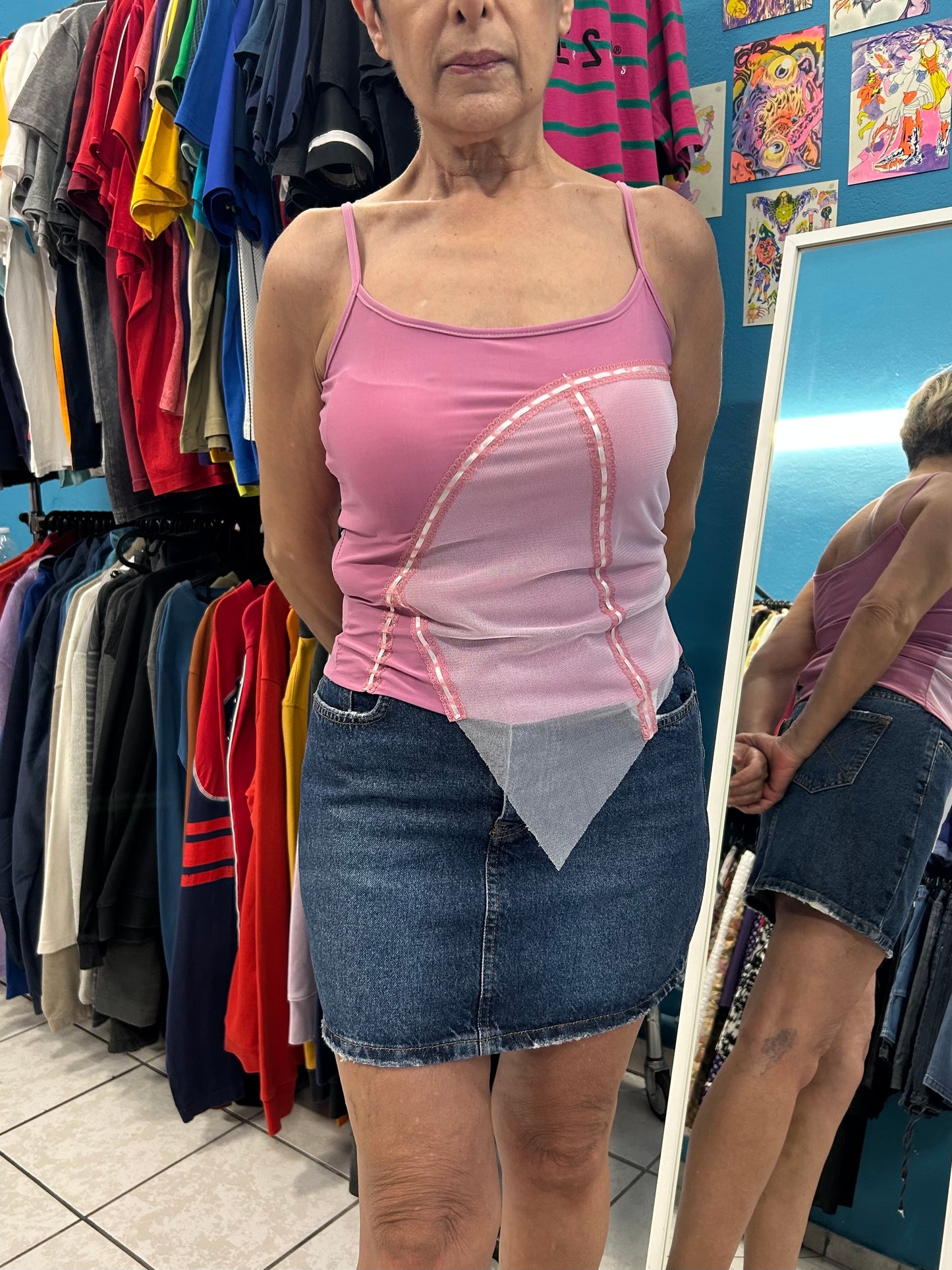 Y2K Deadstock Assymetric Top (Pink)