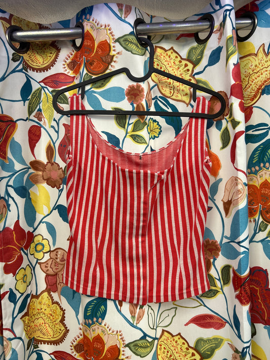 Y2k Francois maugard red and white stripe top