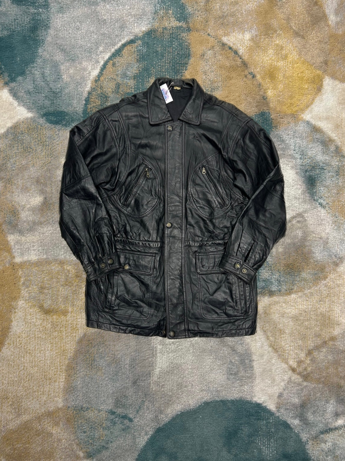 Black 100% leather motorcycle jacket