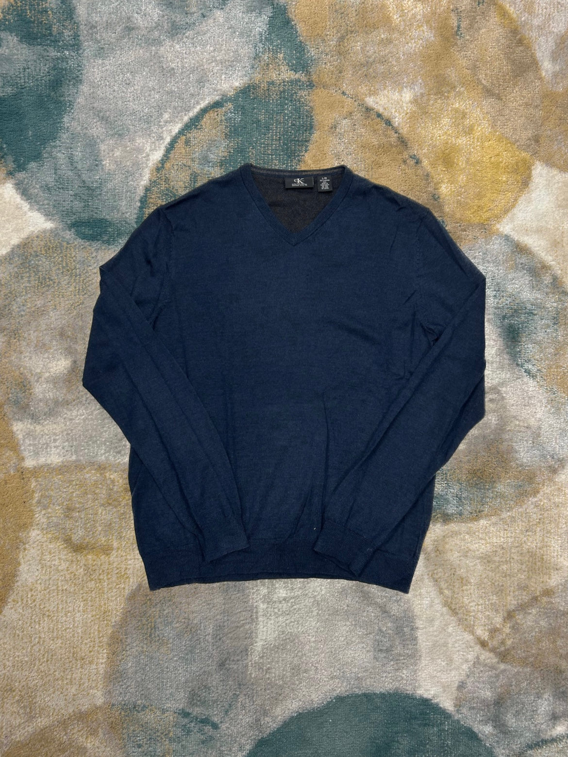 Calvin Klein Dark Blue V-neck Knit