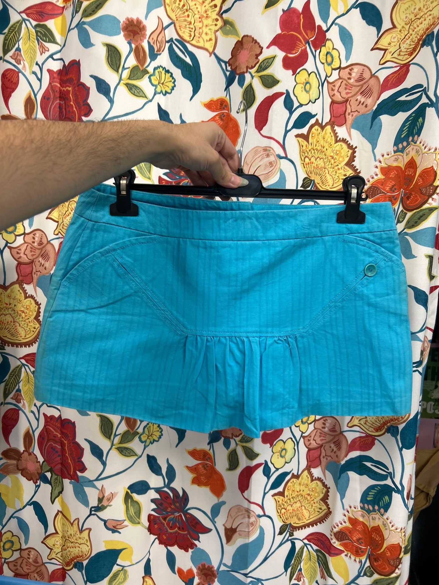 Retro teal mini skirt