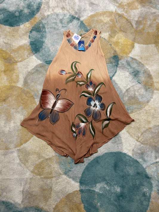 Brown Floral summer free size dress