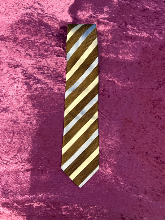 Dual Blue and Brown Stripe Tie