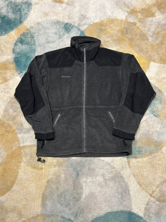 Columbia 00's daek grey and black fleece jacket
