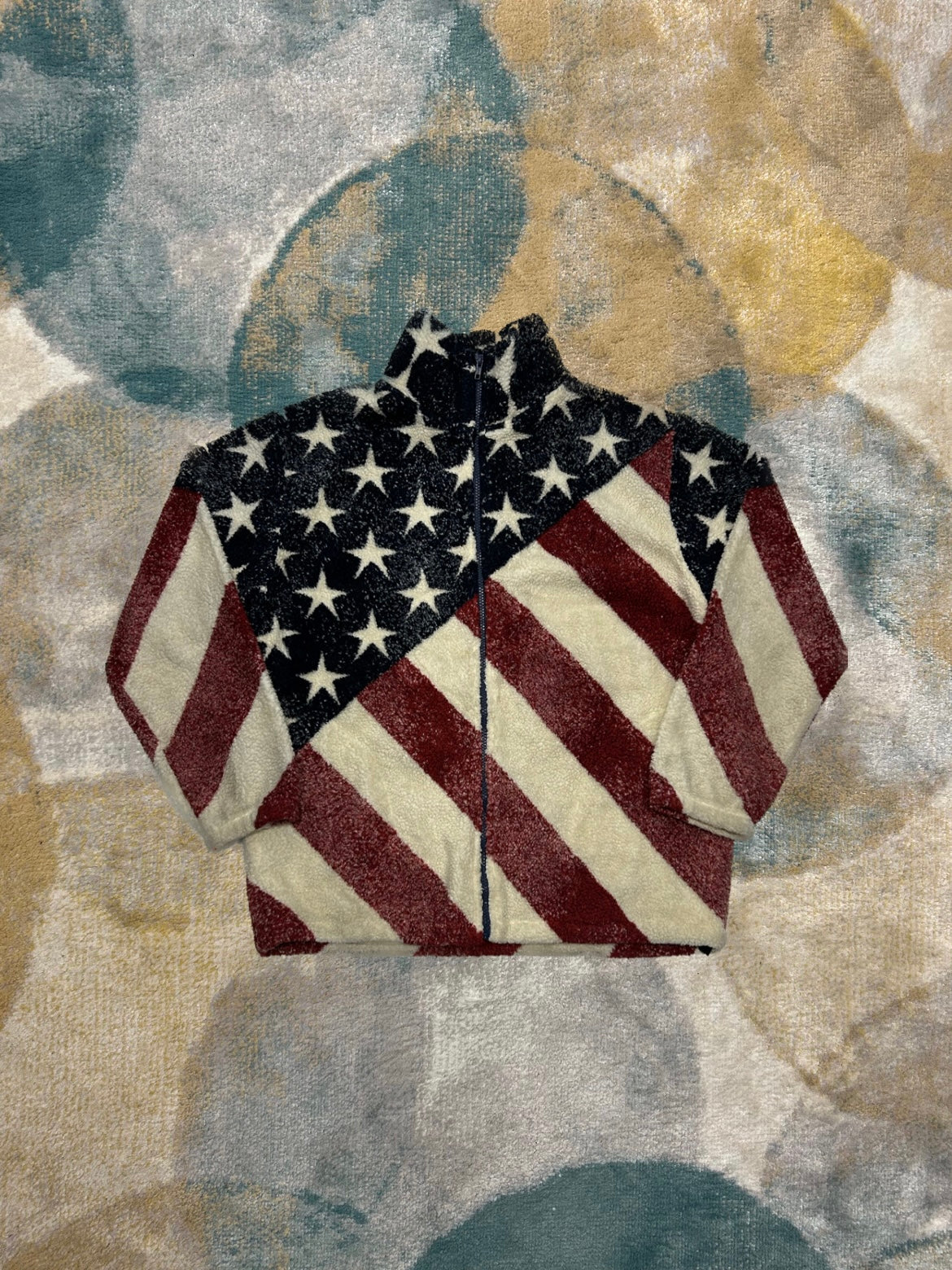 American Flag Heavy Fluffy Fleece Jacket