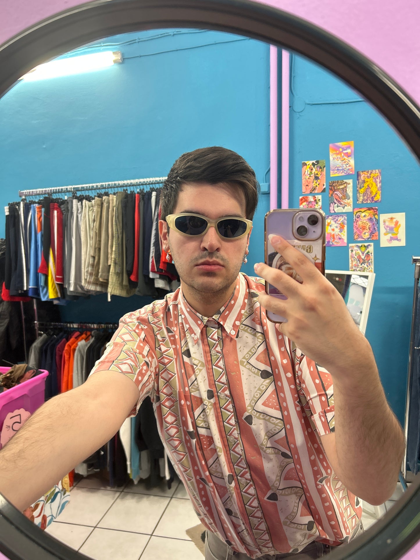 Beige opaque sunglasses