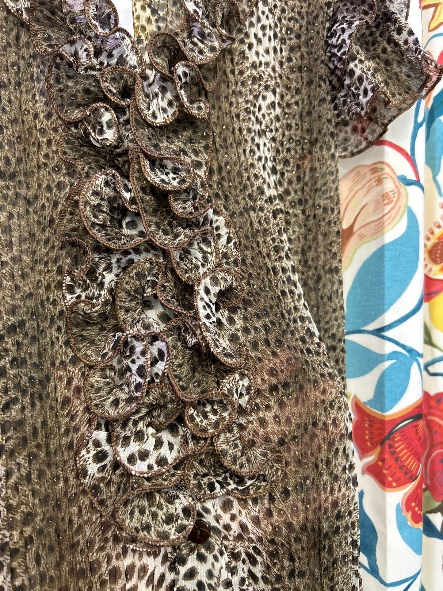 Y2k leopar print and sparkle shirt