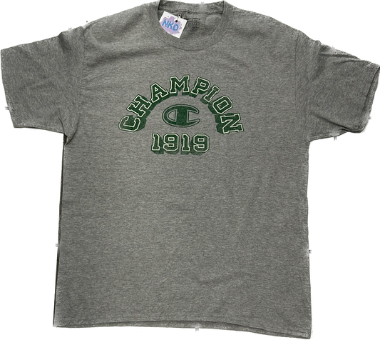 Vintage Champion Grey with Green Logo T-shirt