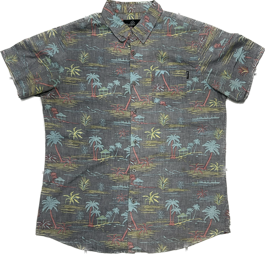 Grey and Colorful Island Summer Shirt