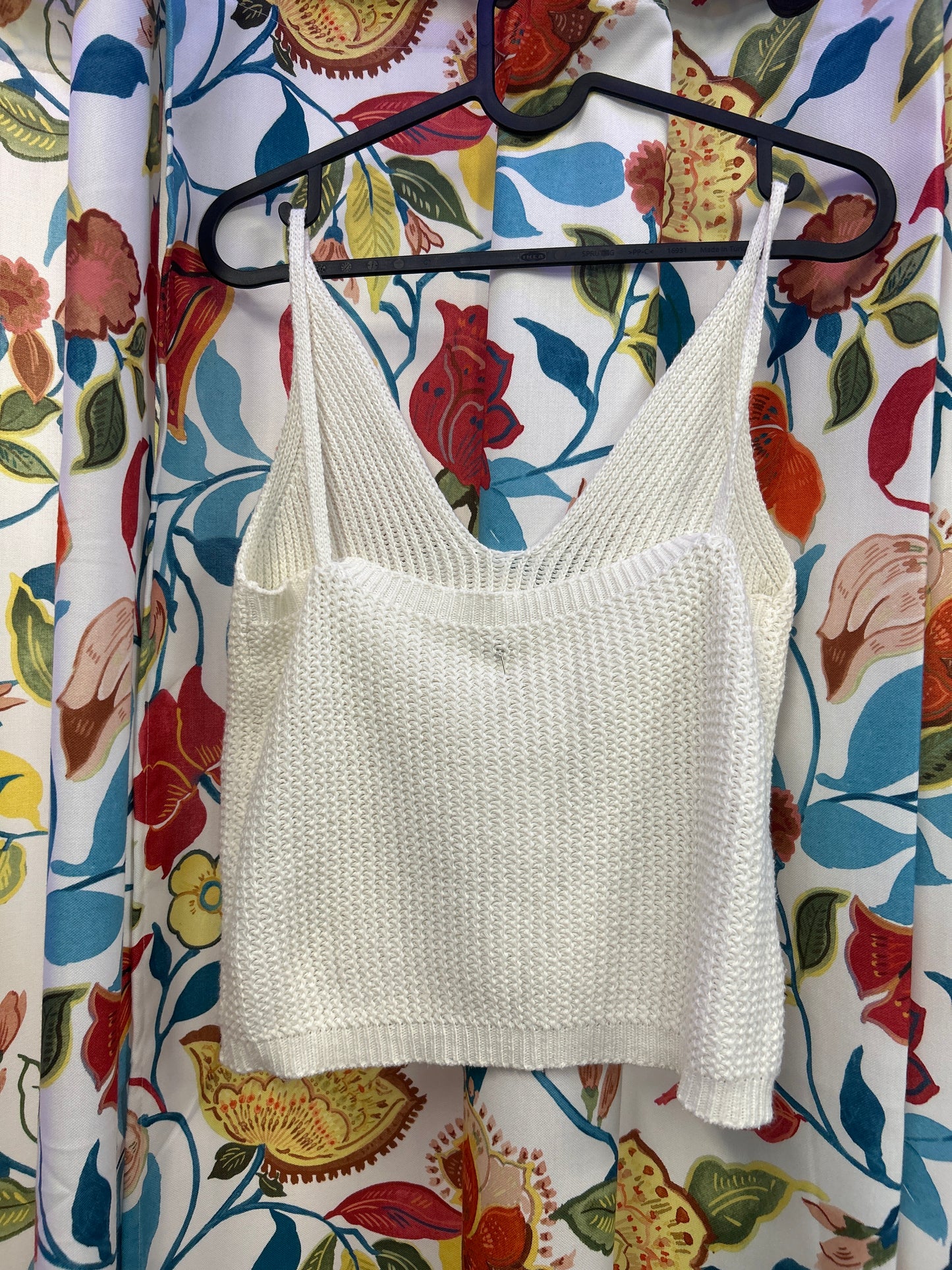 Y2k white knit top