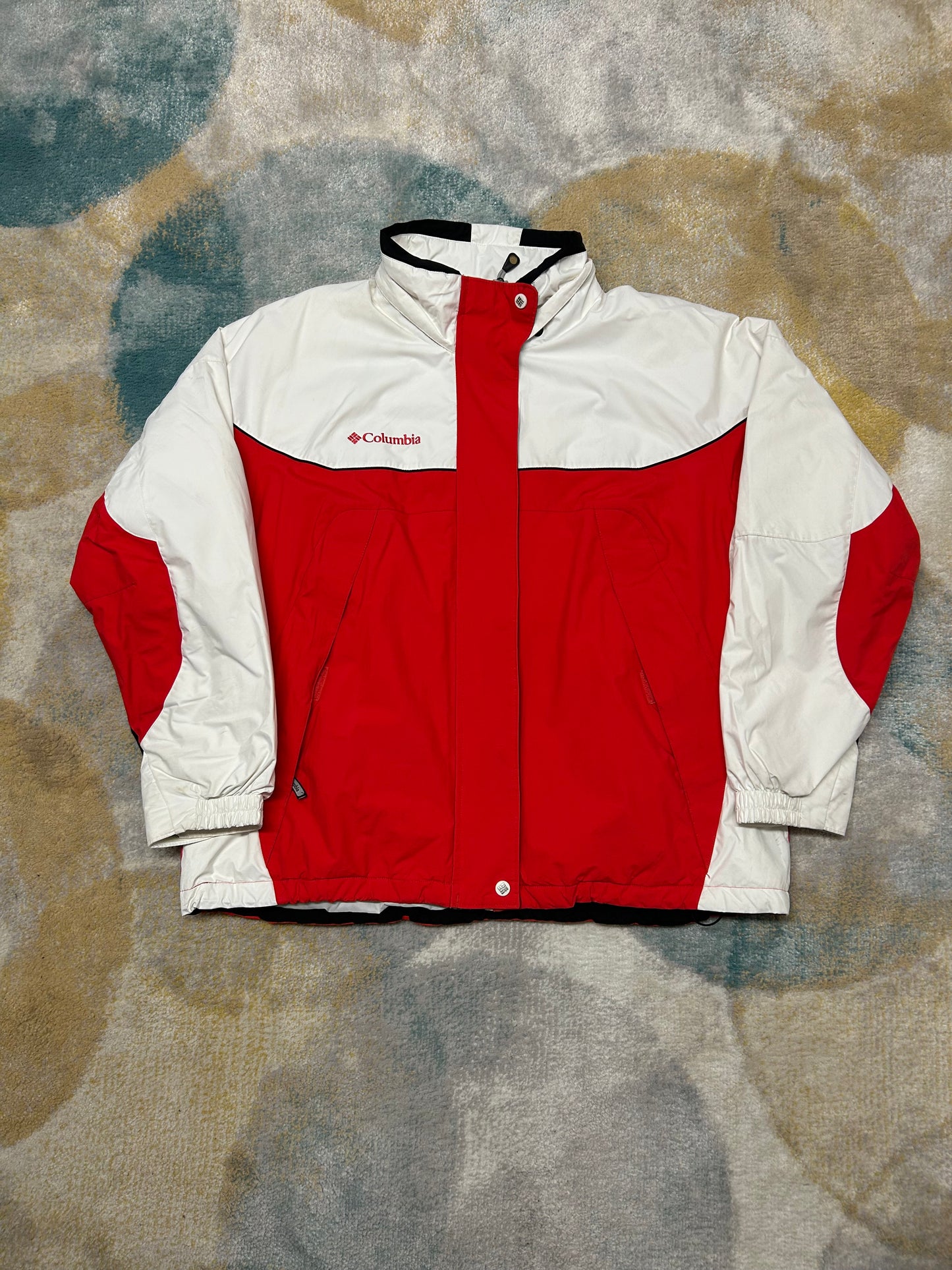 Columbia Red and White Waterproof Heavy Jacket