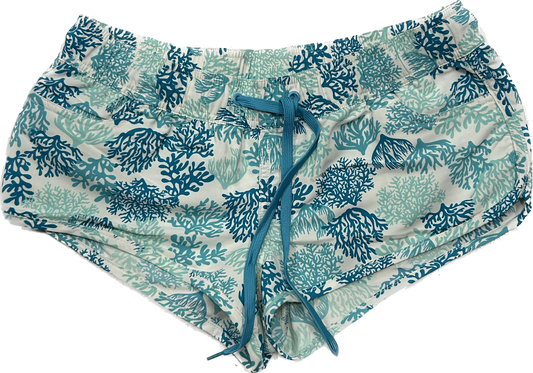 Blue Coral Pattern Booty Shorts