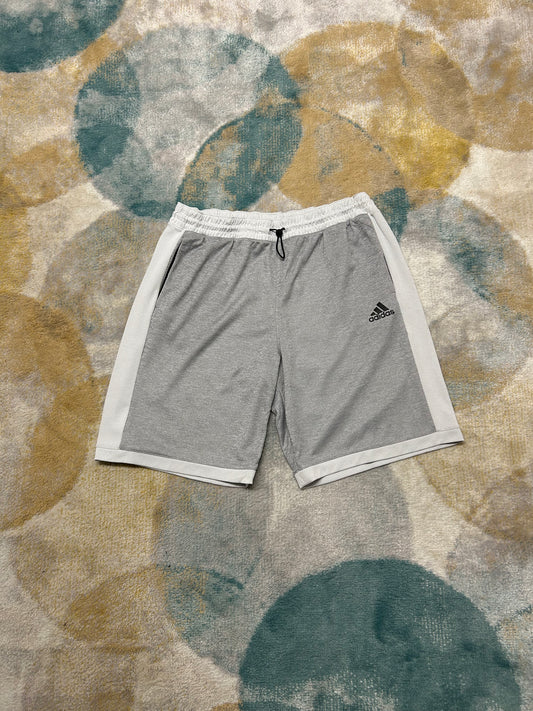 Adidas grey and white basketball shorts