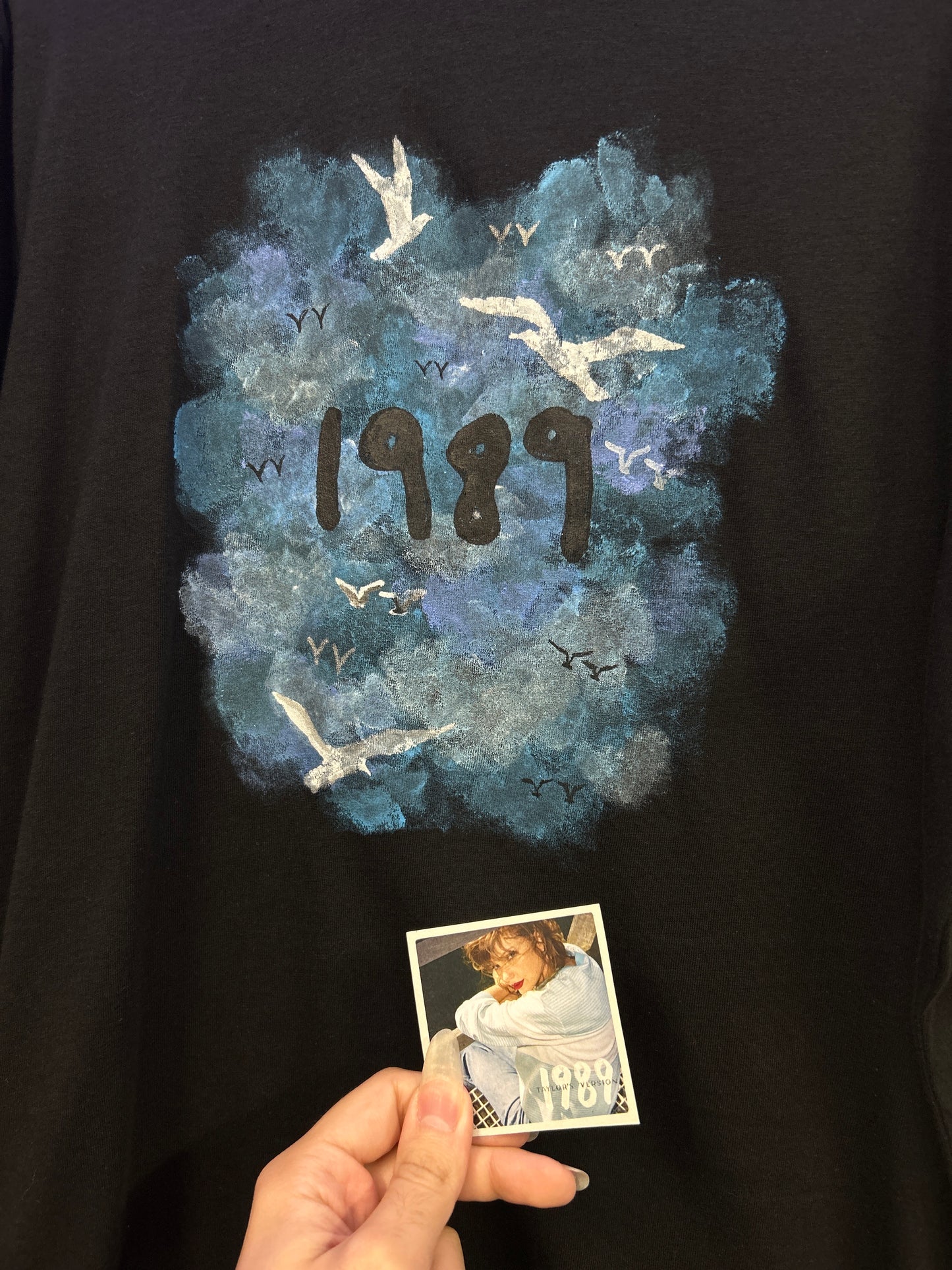 Taylor Swift Handpainted '1989' Black T-shirt