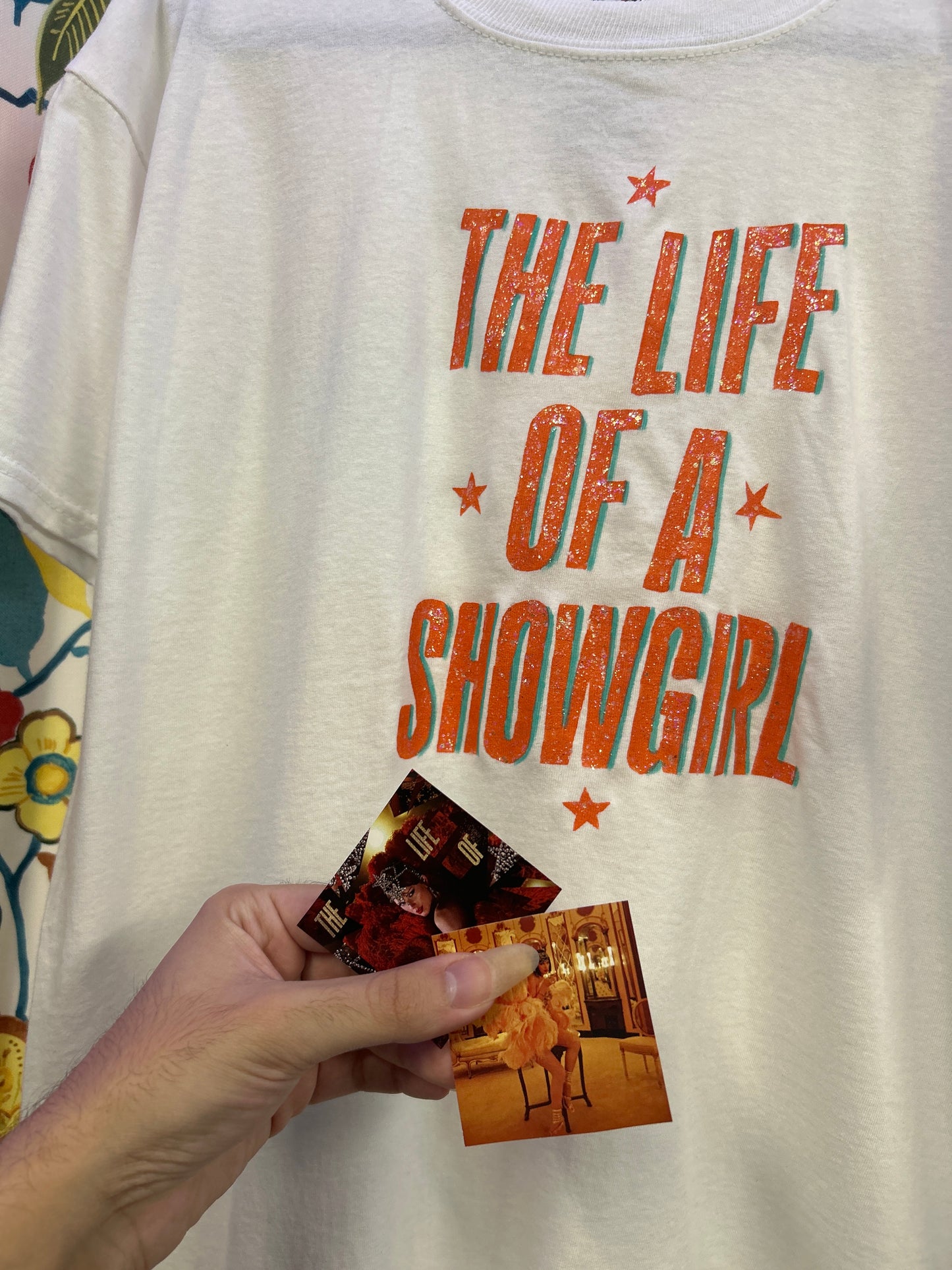 Taylor Swift 'The Life of a Showgirl' White Handpainted T-shirt